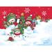 The Holiday Aisle® Decorating The Snowmen Family Christmas Tree On Canvas by Diane Kater Print Metal in Red/White | 32 H x 48 W x 1.25 D in | Wayfair