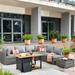 Latitude Run® Wyckhoffe 8 Piece Sectional Seating Group w/ Cushions Synthetic Wicker/All - Weather Wicker/Wicker/Rattan in Gray | Outdoor Furniture | Wayfair