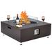 Latitude Run® Mayisha 12.2" H x 36" W Propane Outdoor Fire Pit Table Stainless Steel/Steel in Gray | 36 W in | Wayfair