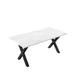 17 Stories Yenson 70.87" Dining Table Wood/Metal in White/Black | 29.92 H x 35.43 W x 70.87 D in | Wayfair 9594E0C9ACCD4A718404C68D08B549B5