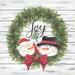 The Holiday Aisle® Joy Snowman Wreath On Canvas by Lisa Kennedy Print Canvas in White | 36 H x 36 W x 1.25 D in | Wayfair