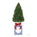 The Holiday Aisle® Christmas Tree Topiary On Canvas by Annie LaPoint Print Metal in Blue/Green/Red | 48 H x 32 W x 1.25 D in | Wayfair