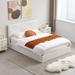 Latitude Run® Gaillarde Linen Hydraulic Lift Up Storage Upholstered Platform Bed Metal in White | 43.3 H x 63.4 W x 83.5 D in | Wayfair