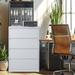 Inbox Zero Mantell 35.43" Wide 4 -Drawer Steel File Cabinet Metal/Steel in White | 52.28 H x 35.43 W x 15.75 D in | Wayfair