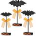 The Holiday Aisle® 3 Pieces Halloween Table Decor Fall Tall Standing en Table Centerpiece Bat en Table Topper Sign For Halloween Party Favor Home Room Decor | Wayfair