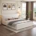 Latitude Run® King Size Velvet Bed Platform Pine Wood Slat & Metal Frame Upholstered/Velvet in White | Wayfair 9CA11EF37A5C4461A037CD726029B915