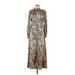 ASOS Casual Dress - A-Line Mock 3/4 sleeves: Tan Leopard Print Dresses - Women's Size 6