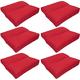 NYVI Loungekissen SunLounge Outdoor 50x50 cm Rot 6er Set - Wasserabweisend, Schmutzabweisend, Bequem, für Stühle, Bänke, Boden
