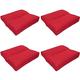 NYVI Loungekissen SunLounge Outdoor 50x50 cm Rot 4er Set - Wasserabweisend, Schmutzabweisend, Bequem, für Stühle, Bänke, Boden