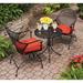 Better Homes & Gardens Clayton Court Outdoor Metal 3-Piece Bistro Set Red Cushion Spring Motion Chairs