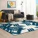 Anyway.go Area Rug Non Slip Absorbent Comfort Soft Floor Carpet Yoga Mat for Indoor Outdoor Entryway Living Room Bedroom Home Decor 60 x 39inch Figure Tribal African Ikat Pattern