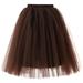 Womens High Quality Pleated Gauze Short Skirt Adult Tutu Dancing Skirt Tennis Skirts Sparkly Skirt Corduroy Skirts for Women Tulle Skirt Toddler Summer Midi Skirt Beach Cover up Skirt Wrap Skirts