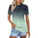 KDDYLITQ Short Sleeve Polo Shirts For Women Loose Summer Breathable Shirts Lightweight Collared Vintage Golf Shirts Mint Green 2XL