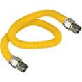 Gas Connector 24 Inch Yellow Coated Stainless Steel 5/8â€� OD Flexible Gas Hose Connector For Gas Range Furnace Stove With 1/2â€� FIP X 1/2â€� FIP Stainless Steel Fittings 24â€� Gas Appliance Supply Line