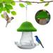 SDJMa Solar Bird Feeders for Outdoors Hanging Squirrel Proof Green Flocked Mushroom Shaped Metal Mesh Wild Bird Feeders Waterproof Lantern Light for Outside Patio Porch Garden Backyard Decor