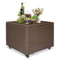 LeCeleBee Outdoor Patio Wicker Storage Container Deck Box Made of Antirust Aluminum Frames and Resin Rattan