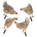 4 Pcs Decor Garden Decorations Outdoor Chicken Yards Acrylic Stake Lawn Ornament Decorative Inserts Decorate