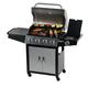 LeCeleBee Gas Grill BBQ 4-Burner Cabinet Grill Propane with Side Burner Stainless Steel
