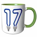 Number Seventeen as an energy saving colored light bulb 15oz Two-Tone Green Mug mug-165665-12
