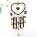 Garden Loving Heart Wind Chimes Outdoor Indoor Decor Heart Musical Wind Chime Mobile Wind Catcher Romantic Wind-Bell for for Home Mom Gifts Balcony Festival Tree Garden Decoration Brown