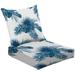 2-Piece Deep Seating Cushion Set Blue indigo tropical pattern jungle plants Seamless tropical fabric Outdoor Chair Solid Rectangle Patio Cushion Set