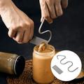 Fusipu Peanut Butter Stirrer Stainless Steel Butter Mixer with Spatula Jam Stirring Tool Butter Stirring Kitchen Gadget