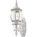 YGDU 7520-13 Traditional 1-Light Outdoor Wall Lantern with Clear Beveled Glass Shades 21 x 7 x 21 White