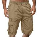 Fanxing Cargo Shorts Mens Shorts for Casual Wear Multi Pockets Clothing Bike Shorts Outdoor Twill Cargo Shorts Men Shorts Athletic Long With Pockets Khaki L