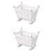 Mini Cradle 2 PCS Dollhouse Cradles and Beds Bassinet Kids Playset Children Toys Baby Pink Wood