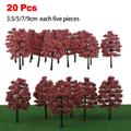 20Pcs Model Trees Train Railroad Park Scenery Plastic Flower Trees Ho N Z Scale