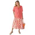 Plus Size Women's Short-Sleeve Denim Jacket by Woman Within in Sweet Coral (Size 36 W)