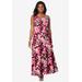Plus Size Women's Stretch Cotton Tank Maxi Dress by Jessica London in Tea Rose Graphic Leaves (Size 38/40)