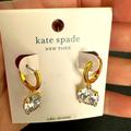 Kate Spade Jewelry | Kate Spade Mini Round Huggies Earrings Nwt$59 | Color: Gold/White | Size: Os