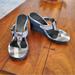 Burberry Shoes | Burberry Leather Strap Wedge Espadrille Sandals Size 38 | Color: Black/Gray | Size: 38eu