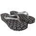 Michael Kors Shoes | Michael Kors Women's New Mk Logo-Detailed Bedford Wedge Platform Flip-Flops | Color: Black/Silver | Size: Various