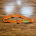 J. Crew Accessories | J. Crew Neon Orange Tan Abstract Print Buckle Linen Cotton Belt Size M/L | Color: Orange/Tan | Size: M/L
