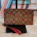 Coach Bags | Coach Large Phone Wallet Wristlet Signature Canvas Monogram Crayon Hearts | Color: Red/Tan | Size: Os