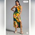 Anthropologie Dresses | Anthropologie Nwt Farm Rio X Anthropologie Printed One-Shoulder Dres Xs. | Color: Green/Yellow | Size: Xs