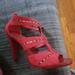 Michael Kors Shoes | Michael Kors Red T Strap Heel Size 7.5 | Color: Red | Size: 7.5