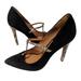 Coach Shoes | Coach Fulton Black Suede And Natural Snake Print T-Strap Heels Women's Size 9 | Color: Black | Size: 9