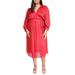 Michael Kors Dresses | Michael Kors Women's Cheetah Jacquard Midi True Wrap Dress Red Size 1x Nwt | Color: Red | Size: 1x