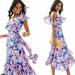 Lilly Pulitzer Dresses | Lilly Pulitzer Nauti Boho Bateau Marianna Asymmetrical Midi Dress | Color: Blue/Pink | Size: Xxs