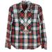 J. Crew Tops | J Crew Blouse Womens 4 Button Down Tartan Plaid Casual Lightweight Cotton Red | Color: Red/White | Size: 4