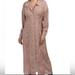 Zara Dresses | Nwot- Zara Long Sleeve Button Down Silky Micro Floral Maxi Dress | Color: Pink | Size: Xl