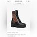 Michael Kors Shoes | Michael Kors Brea Leather And Logo Jacquard Combat Boot | Color: Black/Brown | Size: 9