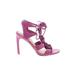 Via Spiga Heels: Purple Solid Shoes - Women's Size 6 - Open Toe