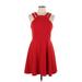 B. Darlin Casual Dress - A-Line Halter Sleeveless: Red Print Dresses - Women's Size 13