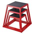 VEVOR 3-teilige Plyometrische Sprungboxen, 305/458/609 mm Plyometric Box Rot, Rutschfestes Fitness-Übungs-Step-Up-Box-Set für Heim-Fitness-Training, Konditions-Krafttraining, Jump Training Tragbar