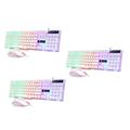 UKCOCO 3pcs Rgb Keyboard Mechanical Keyboard Gaming Keyboards Keyboard Mechanical Gaming and Keyboard Ergonomic Mechanical Gaming Keyboard Computer Keyboard Shine White Mouse and Keyboard