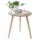 Hanobe Small Round Side Table: Boho End Tables for Living Room Bohemian Accent Bedside Table White Bedroom Nightstand Farmhouse Home Decor Decorative with 3 Wood Legs, Easy Assembly